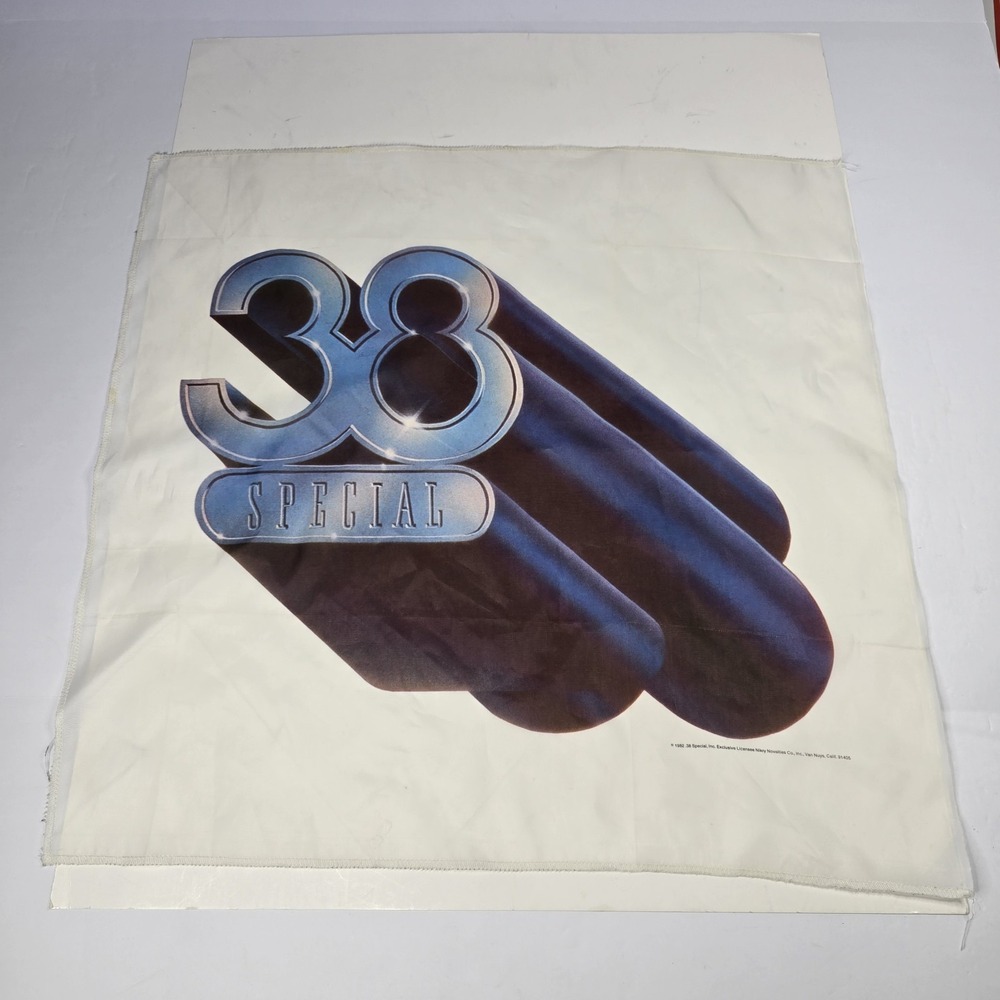 Vintage 80s .38 Special Special Forces Flat Bandana Handkerchief Wall Art Poster